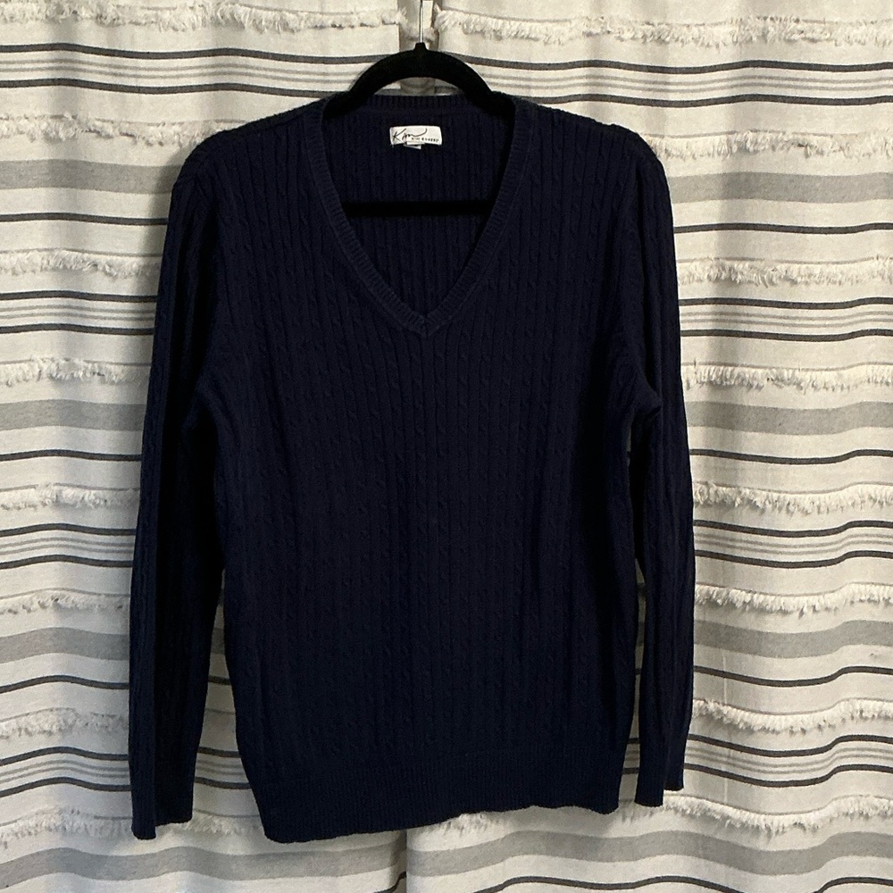 Women’s Navy V-Neck Sweater